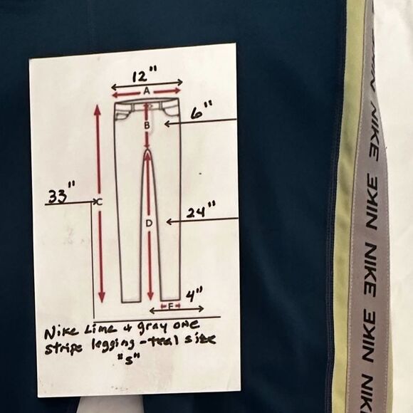 Nike Navy Leggings with Yellow Stripe - Picture 5 of 8